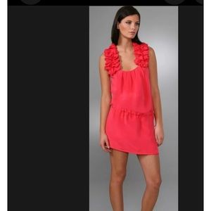 🌹THREAD SOCIAL Silk Ruffle Cocktail Dress Size 10